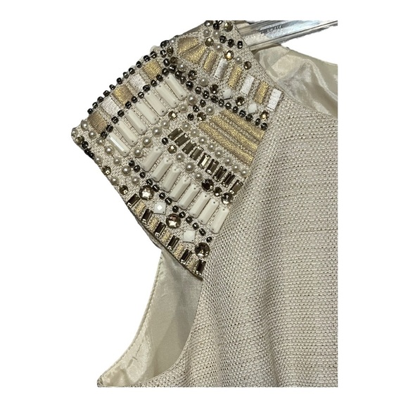 Tahari Jimlee Beaded Sheath Dress Wedding Guest First Lady Mother of the Bride - Picture 3 of 5